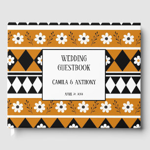 Blume Grenzstreifen Diamond-Boho Blumenmuster Gästebuch