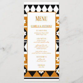 Blume Grenzstreifen Diamond-Boho Blumenmuster Menükarte