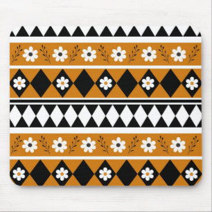 Blume Grenzstreifen Diamond-Boho Blumenmuster Mousepad