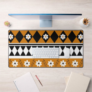 Blume Grenzstreifen Diamond-Boho Blumenmuster Schreibtischunterlage