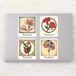 Blume Groovy Retro Personalisiert Aufkleber