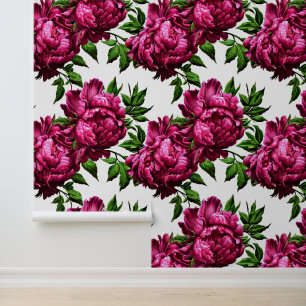 Blume große Wandgemälde Rosa Weiß Tapete
