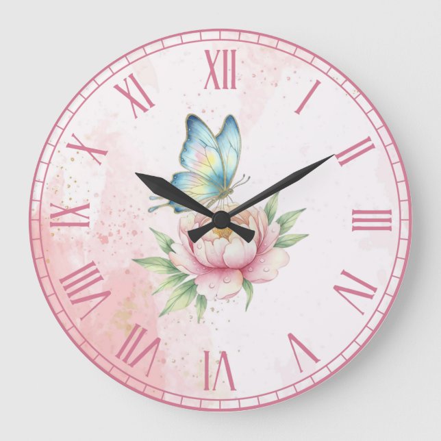 Blume Große Wanduhr (Vorderseite)