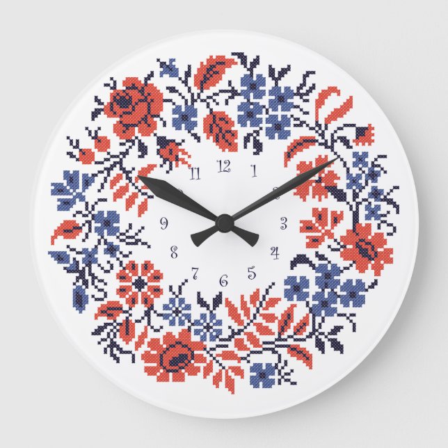 Blume Große Wanduhr (Vorderseite)