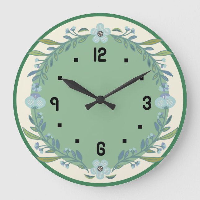 Blume Große Wanduhr (Vorderseite)