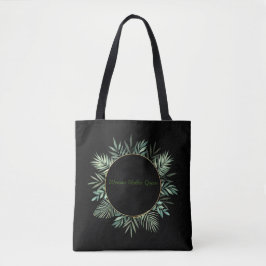 BLUME GRÜN SCHWARZ MIT DEDICATION TOTE BAG