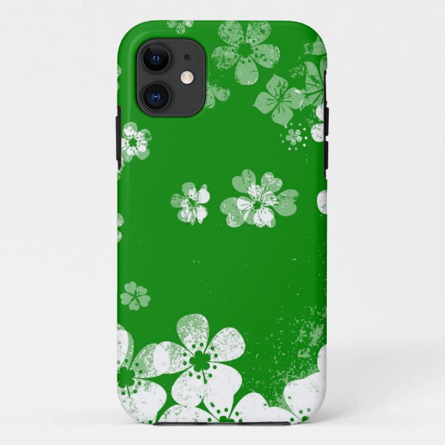 Blume grün und weiß Case-Mate iPhone hülle (Rückseite)