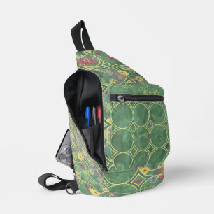 Blume Grüne Fliese Crossbody Bag