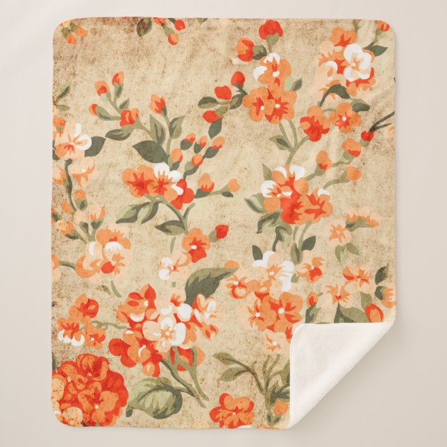 Blume Grunge Art Sherpadecke (Vorderseite)