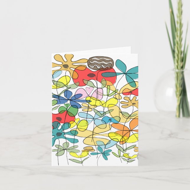 Blume Grußkarte - Collage Karte (Vorderseite)