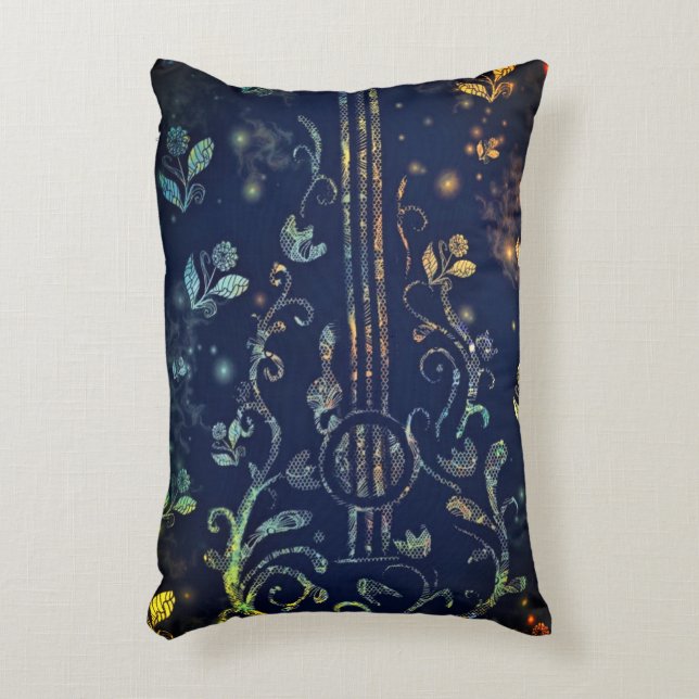 Blume Guitar Accent Pillow Dekokissen (Vorderseite(Vertikal))