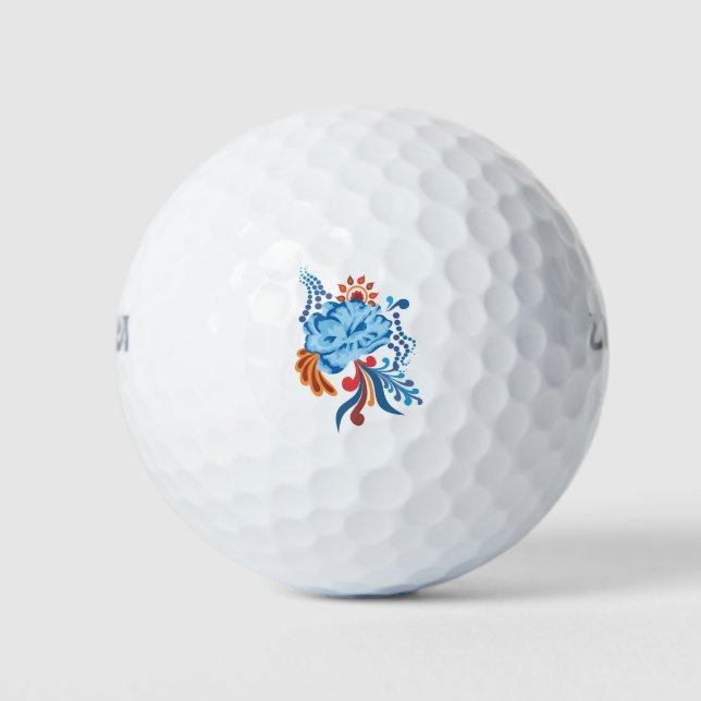 Blume Gzhel Pattern Golfball (Vorderseite)
