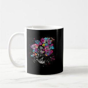 Blume Hair Black History BLM Melanin Königin Kaffeetasse