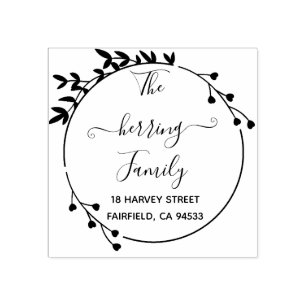 Blume Handgeschriebene Rücksendeadresse Gummistempel