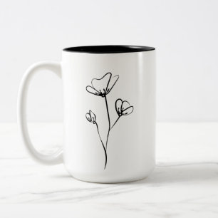 Blume Handgezeichnete Illustration Zweifarbige Tasse