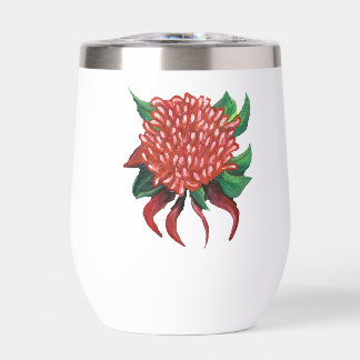 Blume Handgezogene Waratah Wasserflasche