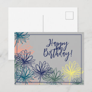 Blume Happy Birthday Postkarte