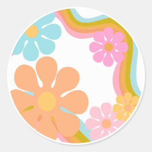 Blume Happy Geburtstag Sticker Mod 60er 70er Pink