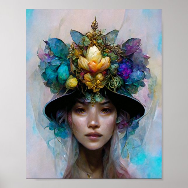 Blume Hat Fantasy Art Poster (Vorne)
