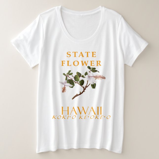 Blume Hawaii Der Hibiskus arnottianus Große Größe T-Shirt (Design vorne)