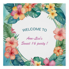 Blume Hawaii Geburtstag Poster