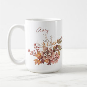 Blume Herbst Personalisierter Name Erntedank Kaffeetasse