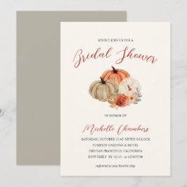 Blume Herbst Pumpkins Elegantes Brautparty Einladung