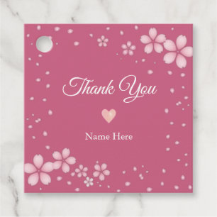 Blume & Herz auf Rose Gold Vielen Dank Geschenkanhänger
