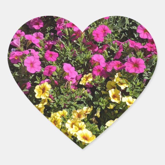 Blume Herz-Aufkleber (Vorderseite)