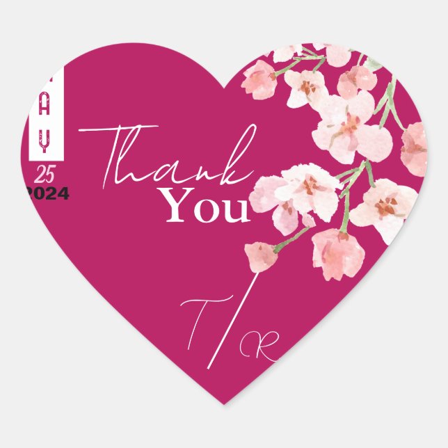 Blume Herz-Aufkleber (Vorderseite)