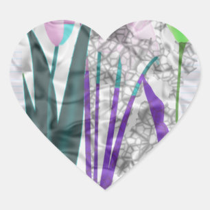 Blume Herz-Aufkleber