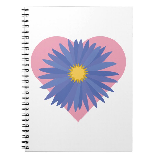 Blume Herz Notizblock (Vorderseite)