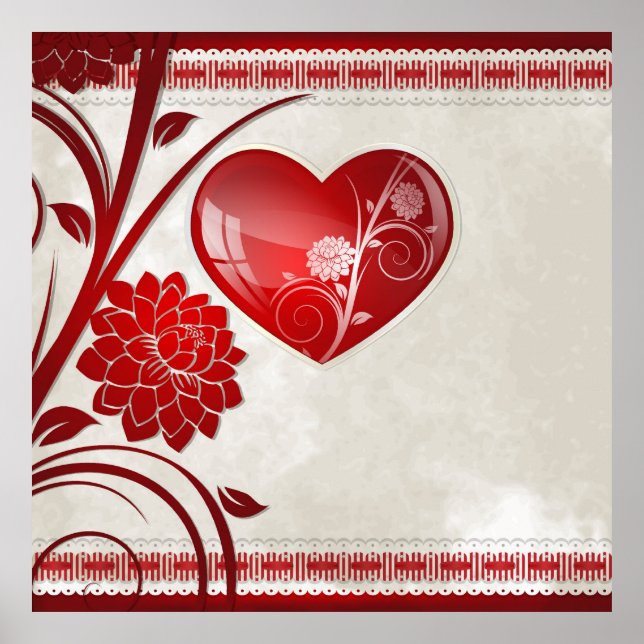 Blume Herz Poster (Vorne)