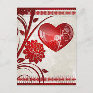 Blume Herz Postkarte