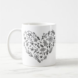 Blume Herz Tasse, Blume, Wildblumen botanisch Kaffeetasse
