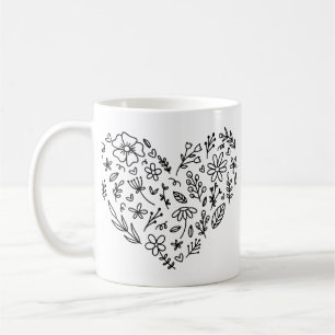 Blume Herz Tasse, Blume, Wildblumen botanisch Kaffeetasse