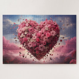 Blume Herz und Schmetterling Puzzle