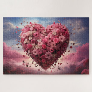 Blume Herz und Schmetterling Puzzle