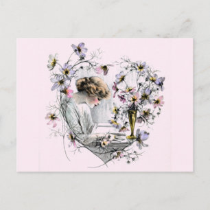 Blume Herz Valentine Feiertagspostkarte