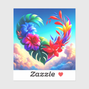 Blume Herzdesign Aufkleber
