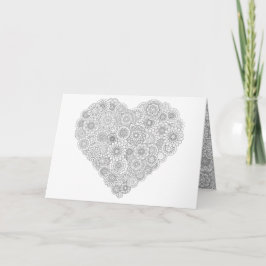 Blume Herzkarte: Personalisierte Erwachsenenfärbun Karte