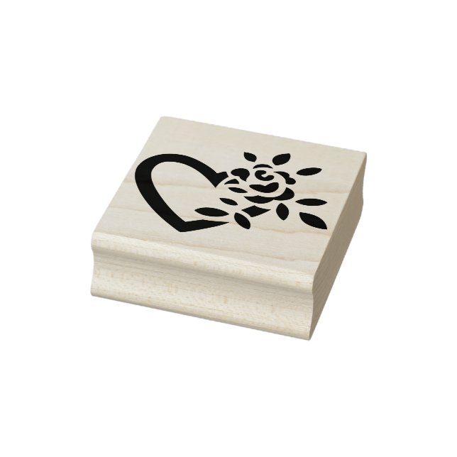 Blume Herzkunst Briefmarke Gummistempel (Stempel)