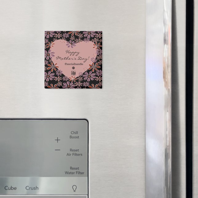 Blume Herzlichen Glückwunsch Muttertagslogo Sozial Magnet (In Situ (Kühlschrank))