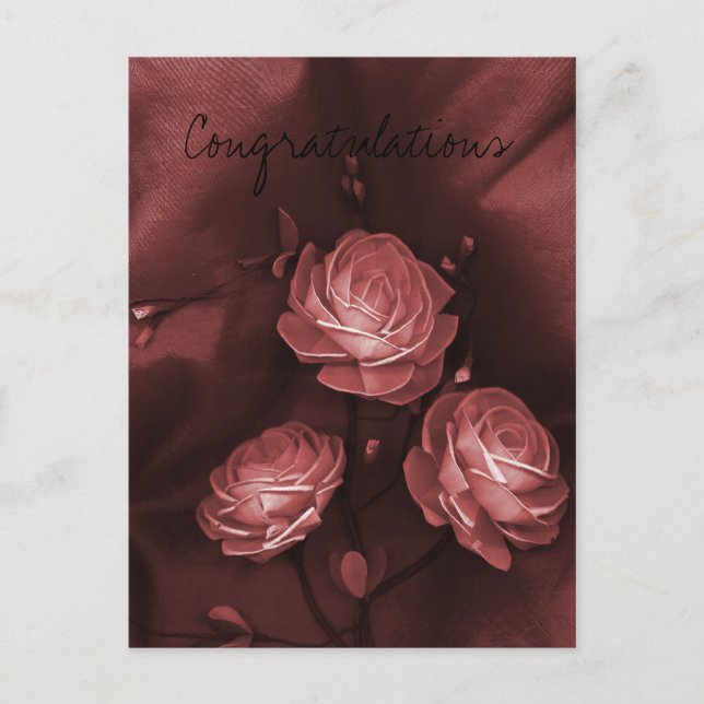 Blume Herzlichen Glückwunsch Postkarte (Vorderseite)