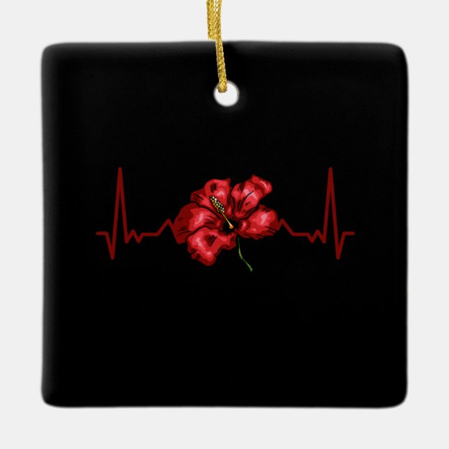 Blume Hibiskus Blossom Keramikornament (Vorderseite)