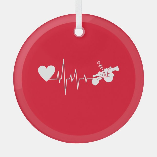 BLUME - HIBISKUS PFLANZE ORNAMENT AUS GLAS (Vorderseite)