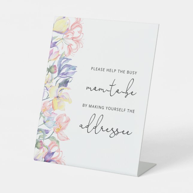 Blume hilft der betrieblichen Mama, einen Umschlag Sockelschild (Vorderseite)