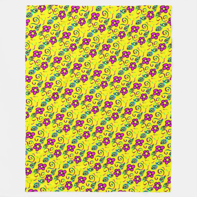Blume-Hintergrund Cartoon-Design Fleecedecke (Vorderseite)