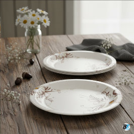 Blume Hintergrund Elegant Minimalistisch Pappteller