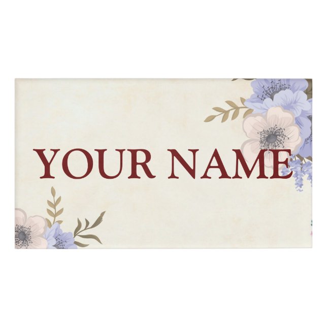 Blume-Hintergrund - Individualisieren Sie Ihre eig Namenschild (Vorderseite)